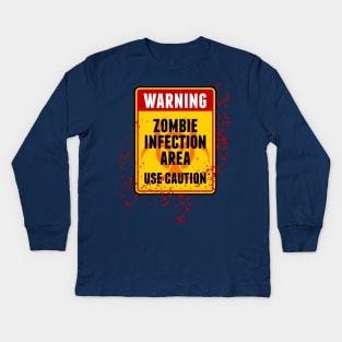 Zombie Infection Area Kids Long Sleeve T-Shirt